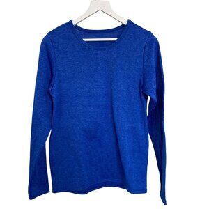 Angelina Royal Blue Space Dyed Fleece Lined Long Sleeve Top